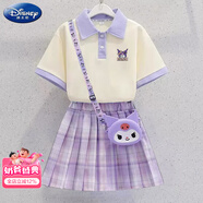 迪士尼（Disney）庫(kù)洛米裙子女童夏季套裝2025新款兒童POLO連衣裙女孩夏套裝裙 紫色POLO套裝-不配包 160 建議身高150-160cm