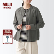 無印良品（MUJI）女式 法蘭絨 立領襯衫 格子內(nèi)搭 襯衣 純棉全棉 女士秋款BCB19C1A 棕色 M (160/84A)