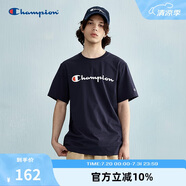 Champion冠軍情侶短袖新款美式潮牌t恤寬松休閑純棉上衣 藏青色 M