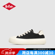 LEE COOPER帆布鞋男2025夏季新款戶(hù)外輕便透氣軟底厚底增高休閑鞋運動(dòng)鞋男 黑色 44