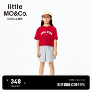 little MO&Co.兩件套裝 little moco童裝25夏裝新款女童短袖T恤休閑短褲親子裝