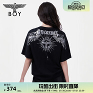 BOY LONDON【暗黑羅盤】夏情侶款短袖權(quán)杖印花炸街潮牌T恤N01906 黑印銀N01906 經(jīng)典升級款 L