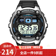 卡西歐（CASIO） 卡西歐(CASIO)運動手表 學(xué)生男表 戶外防水男表數(shù)顯表 黑盤橡膠帶AE-2000W-1A
