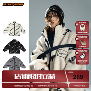 BJHG不計后果冬美式加厚仿羊羔絨棉服男潮寬松保暖毛絨情侶棉衣外套女 白色 M