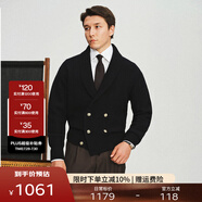FULL MONTY【青果領(lǐng)雙排扣】藏青色休閑毛衣男士針織開衫羊毛外套2024秋冬 藏青色8822 2XL