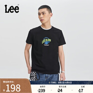 Lee標準版星球圖案印花黑色男短袖T恤LMT0081354LE-K11 黑色 L