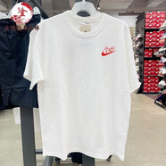 NBA VIBE.NIKE夏季新款純棉體恤運動中高考全對滿分圓領印花短袖T恤男女HF 耐克/白色 XL 【建議體重130-150斤】