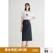 獨(dú)束大碼女裝【雙版雙色】復(fù)古百搭高腰波點(diǎn)A字半身裙夏新款半裙 牛仔黑-長(zhǎng)款 2XL (尺碼：4)