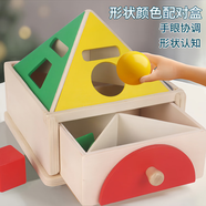 TaTanice兒童蒙氏早教玩具形狀配對積木盒子投幣精細(xì)動作訓(xùn)練開學(xué)生日禮物