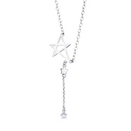 KZD老鳳凰足銀9999星星鎖骨鏈女不掉色小眾設計Necklace 五角星流蘇項鏈銀色