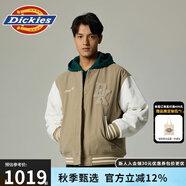 dickies胸口大字母拼色夾克 簡(jiǎn)約百搭休閑夾克 男女同款 DK0A87GT Y 沙色 S