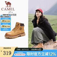 駱駝（CAMEL）【王俊凱同款】馬丁靴男秋冬2025新款大黃靴女戶外工裝靴登山鞋子 GF122W7790 黃金（女款） 36