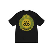 STUSSYSS23 春夏系列 雙S Logo SS-LINK CROWN WREATH PIGMENT DYED TEE 黑色 S