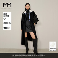 麥檬MM 重磅高原山羊絨 線(xiàn)上爆款經(jīng)典廓形毛呢外套大衣 常規版-黑色5F9970672-1 S