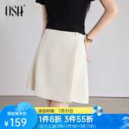 歐莎（OSA）休閑短褲女夏季高腰a字褲裙小個(gè)子通勤百搭顯瘦女褲 米白色 XS