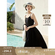 茵曼（INMAN）章若楠同款歐若風(fēng)天絲薄開衫女裝襯衫2025夏季新品長(zhǎng)袖襯衣 吊帶裙黑色-18322336 S