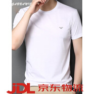 Emporio Armani夏季高端?！ばQ·絲短袖T恤男士圓領(lǐng)純色棉體恤衫 GR-8881白色 XL 175