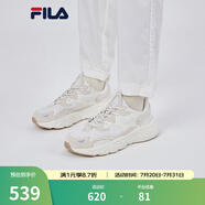 FILA斐樂女鞋跑步鞋情侶同款老爹鞋MARS火星鞋男鞋休閑運動鞋 【男款】奶白/砂色-GS 42.5