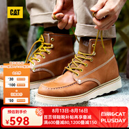 CAT卡特馬丁靴工裝靴子男鞋牛皮戶外美式復(fù)古機(jī)車靴P721411M3EDC36 棕黃 44