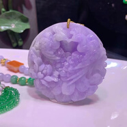 尋然A貨紫羅蘭翡翠鳳穿牡丹吊墜掛件毛衣鏈復(fù)古元素休閑大氣上檔次