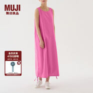 無(wú)印良品（MUJI）IDEE 女式  棉平織 無(wú)袖連衣裙 GAC65C3S 長(cháng)裙裙子多巴胺 玫粉色