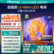 海信電視E5Q 55英寸【包安裝版-固定掛架送裝一體】U+Mini LED DeepSeek 柔光防眩 國家補貼 55E5Q