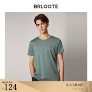 Brloote/巴魯特新疆長絨棉短袖T恤男圓領(lǐng)小白T夏季簡約百搭體恤衫上衣新品 軍綠 190/108A