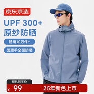 京東京造【UPF300+】防曬衣男士原紗冰絲涼感夏季防曬服男外套 巖板藍(lán)2XL
