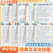 斗半匠小學(xué)初中必背古詩(shī)詞文言文掛圖注音版滕王閣序出師表論語(yǔ)逍遙游岳陽(yáng)樓記桃花源記醉翁亭記神器（全十張