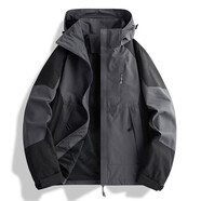 西域駱駝（VANCAMEL）春秋新款男女裝chic防風(fēng)薄外套潮牌戶(hù)外短沖鋒夾克衣單層登山服 LSM1818D深灰-男(單外套) 3XL