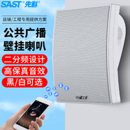 先科（SAST）A6 定壓壁掛音響喇叭 會議背景音樂廣播音箱喇叭 (白色)