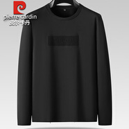 皮爾卡丹大碼男裝莫代爾棉圓領(lǐng)長(cháng)袖T恤衫男春秋季胖子寬松加肥加大打底衫 黑色 5XL (建議210-230斤)