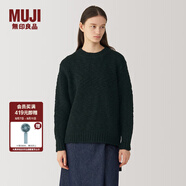 無(wú)印良品（MUJI） Labo 女式 羊毛 圓領(lǐng)毛衣 女款冬季 女裝 針織衫 AF02AA4A 黑色 S (155/80A)