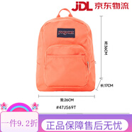 JANSPORT莫蘭迪色系24年新款背包大學(xué)生男女高中書包中號(hào)通勤背包 15L-47JS69T-元?dú)怅?yáng)光橙
