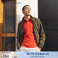 TOMMY HILFIGER【潮流多色】夏季男裝珠地棉商務(wù)休閑純色短袖T恤翻領(lǐng)POLO22109 日落橘SOH M (推薦：135-150斤)