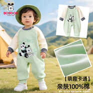 巴布豆嬰兒衣服春秋100純棉寶寶連體衣a類(lèi)嬰幼兒卡通外出服哈衣爬服