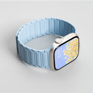 GUIG張倩儀同款適用S11蘋(píng)果S9手表iwatch10表帶applewatch9磁吸硅膠S8腕帶Ultra女款SE運動(dòng)8男S7新款 【淺藍色】 蘋(píng)果其他型號【聯(lián)系在線(xiàn)客服備注】