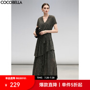 COCOBELLA重工鏤空蕾絲假兩件針織連衣裙吊帶裙兩件套FR3058 千山翠(連衣裙+吊帶裙)兩件裝 L