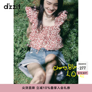 DZZIT明星同款地素春夏法式浪漫襯衫女3H2D1116K 深紅色 M