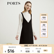 PORTS寶姿女裝 秋冬背帶裙SL9D009LWF033 黑色 XS (2)