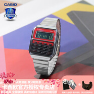 卡西歐（CASIO） 男表女表卡西歐手表男女情侶表學(xué)生時(shí)尚運動(dòng)表太陽(yáng)能雙顯電子表 CA-500WE-4BDF經(jīng)典銀紅 可計算器