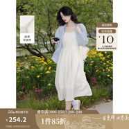 茵曼（INMAN）章若楠同款歐若風(fēng)天絲薄開衫女裝襯衫2025夏季新品長袖襯衣 吊帶裙田園杏-18322336 L