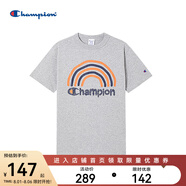Champion  短袖T恤印花休閑t恤 M302淺灰色 L