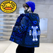G.duck男童加絨外套秋冬裝洋氣寶寶棉衣加厚兒童裝男孩棉服冬季2024新款 藍色 春秋款 130 建議7-8歲  建議身高125左右