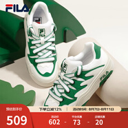 斐樂（FILA）斑斕鞋ROSETTA女鞋板鞋新款面包厚底鞋復古休閑鞋 斐樂白/艾草綠-WJ 37.5