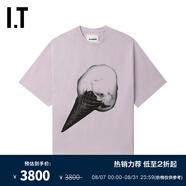 JIL SANDER IT 男裝寬松短袖T恤新款時(shí)尚個(gè)性冰激淋印花半袖0003MN PPL/淡紫色 XL