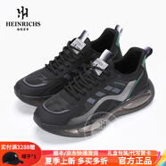 海因里希（HEINRICHS）品牌休閑鞋男運動休閑防滑減震跑步鞋百搭旅游鞋男鞋 黑色 41 【標準皮鞋碼】