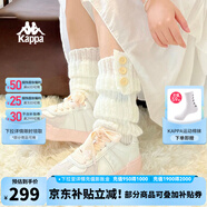 KAPPA卡帕女鞋厚底滑板鞋子女2024夏季新款運動休閑鞋軟底德訓鞋小粉鞋 經(jīng)典白/冷灰色 35