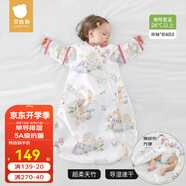 貝肽斯睡袋嬰兒夏天空調(diào)房寶寶睡袋新生兒童一體防踢被幼兒防驚跳連體衣 【夏季】（前4后2 26℃+）喬兔 M碼 建議身高65-85cm