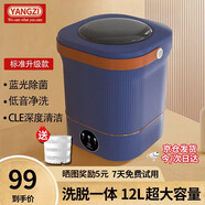 YANGZI揚子集團全自動迷你洗衣機小型洗脫一體 內(nèi)衣內(nèi)褲洗衣機學生宿舍 嬰兒洗襪子機帶脫水 升級款12L藍【藍光+CLE深度清潔+低音凈洗】